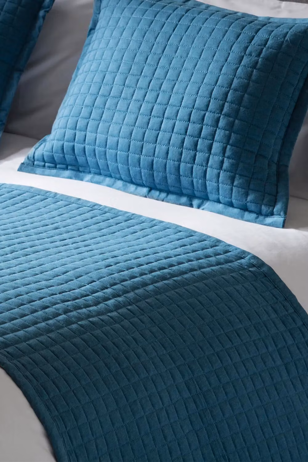 Belledorm Crompton Quilted Jersey Bed Runner in Cobalt Blue, W: 70 cm x L: 220 cm – 3