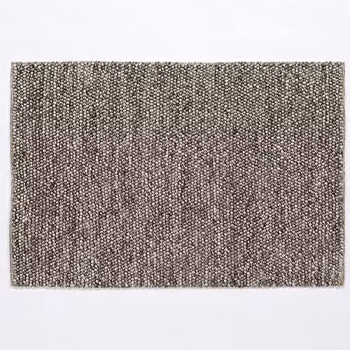 Esselle Home Delilah Mottled Wool Pebble Grey Rectangular Rug W: 200 cm, D: 290 cm – 1