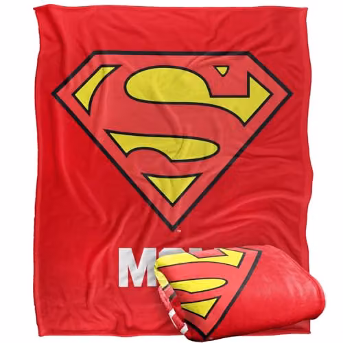 LOGOVISION Superman Super Mom Justice League Soft Fleece Throw Blanket, Multicolour, W: 127 cm x D: 152.4 cm