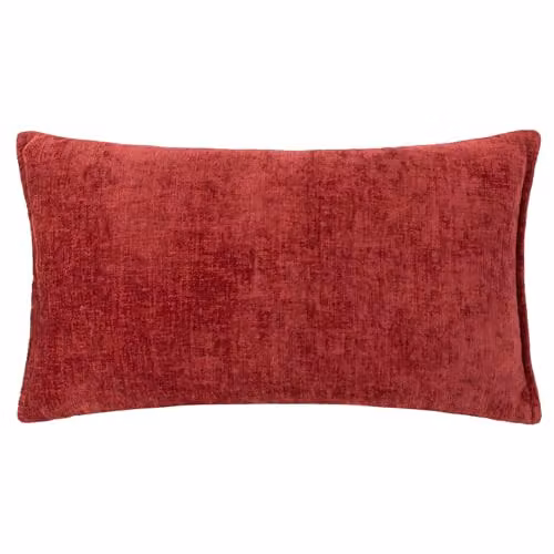Evans Lichfield Buxton Red Chenille and Polyester Reversible Rectangular Cushion, W: 50 cm, H: 30 cm – 2
