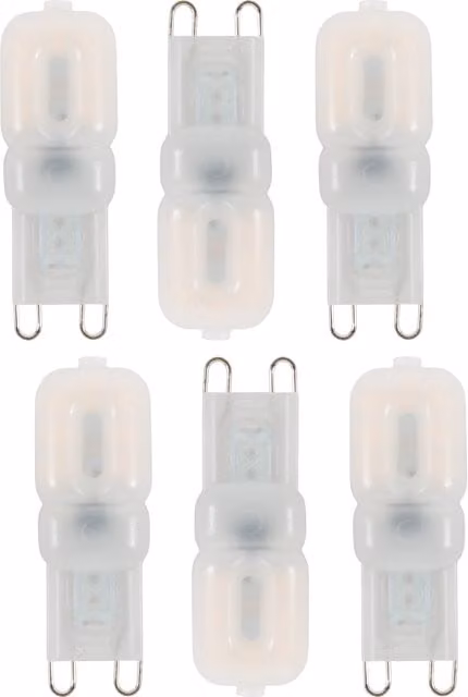 Litecraft 6 Pack of 2.5 Watt G9 LED Capsule Light Bulbs in White