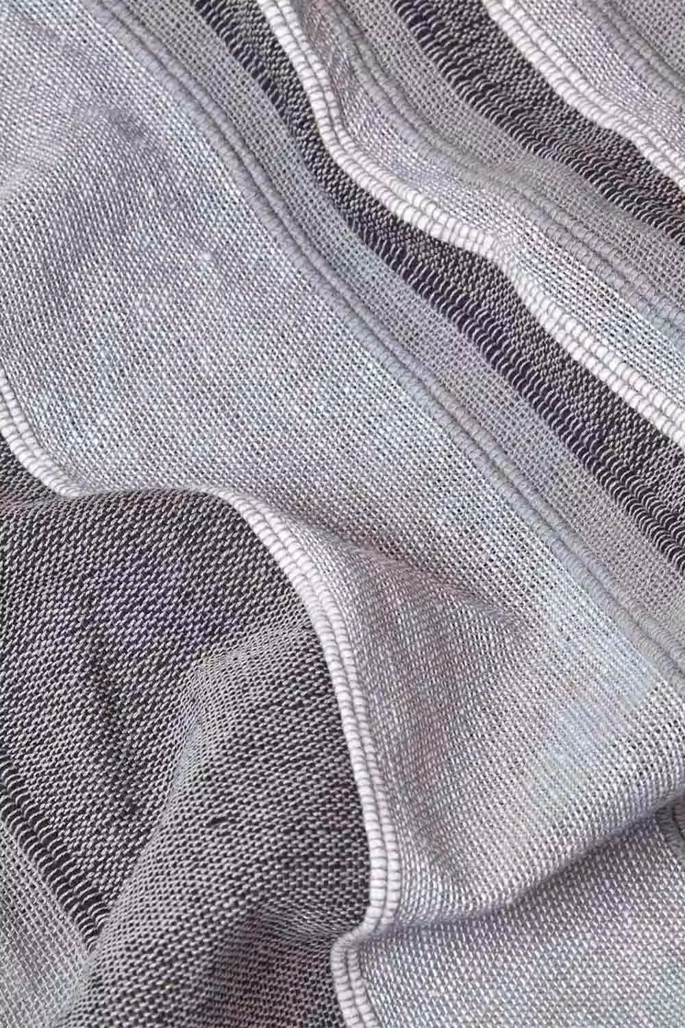 Homescapes Morocco Striped Cotton Woven Throw in Grey, W/D/H: 255 x 360 cm – 3