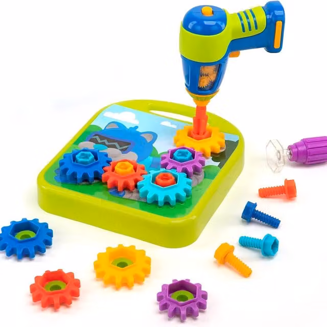 Learning Resources Design and Drill Gears Workshop Construction Toy in Multicolour and Green