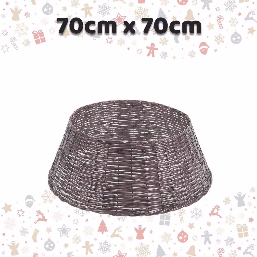 VFM e-Store Grey Christmas Tree Skirt Decoration, W/D/H: 70 x 70 x 70 cm – 2