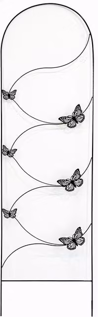 My Garden Butterfly Metal Trellis Support in Black