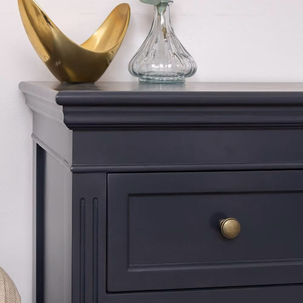 Melody Maison Daventry Large Navy and Black Lacquered Wooden Sideboard Cabinet – 2