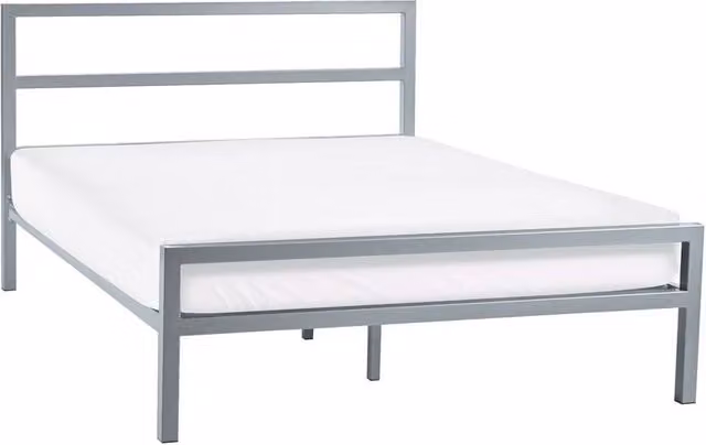 Cheshire Lagoon Modern Metal Bed in Silver, Small Double, W/D/H: 120 x 200 cm – 1