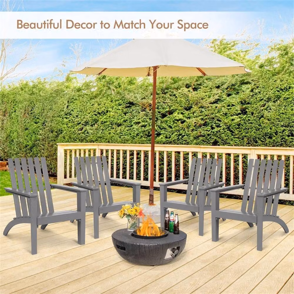 Kelvenix Classic Acacia Wood Outdoor Garden Adirondack Chair in Grey – 2