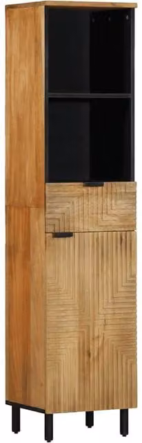 Berkfield Home Brown Mango Wood Bathroom Cabinet, H 160 x W 38 x D 33 cm