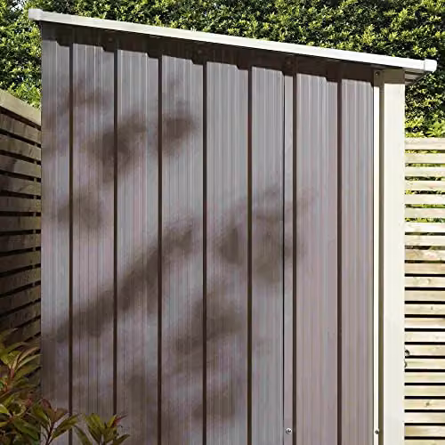 Rowlinsons Trentvale Metal Pent Shed in Grey, W: 143 cm, D: 89 cm, H: 186 cm – 3