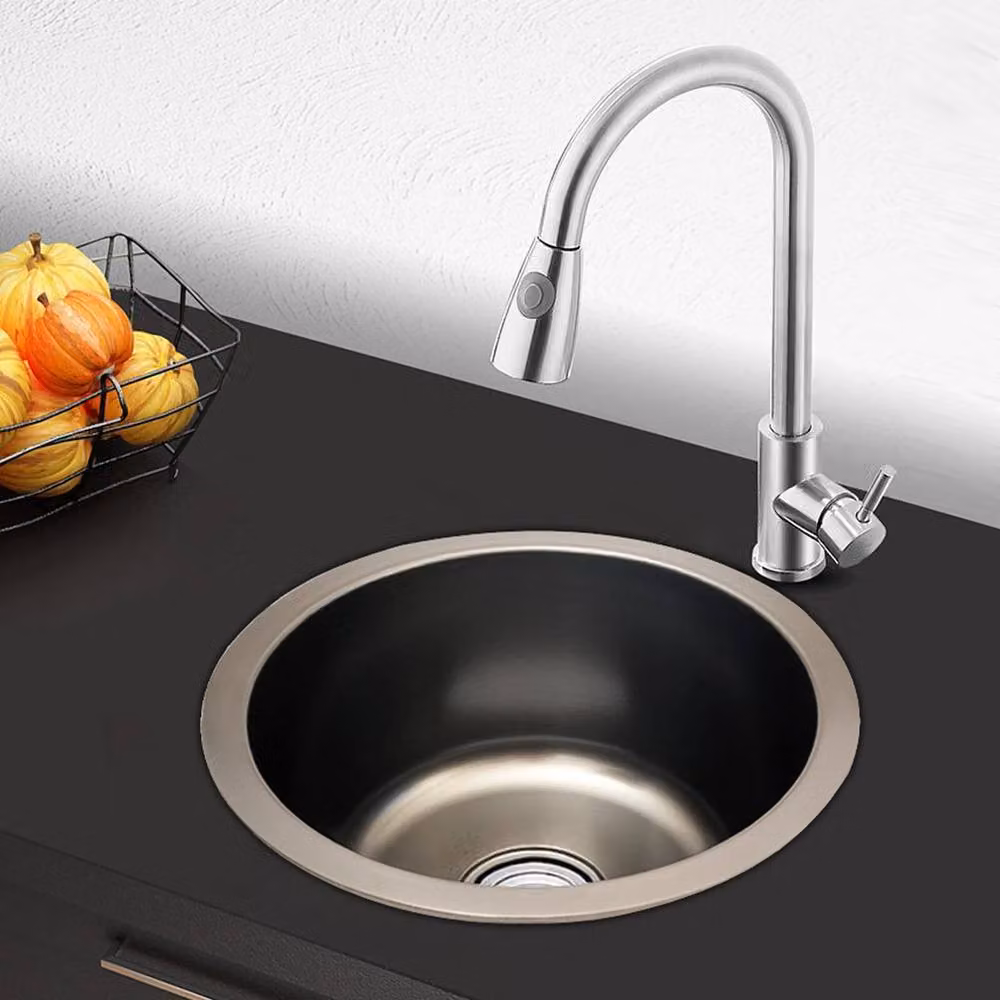 Kelvenix Black Stainless Steel Round Kitchen Sink – 2