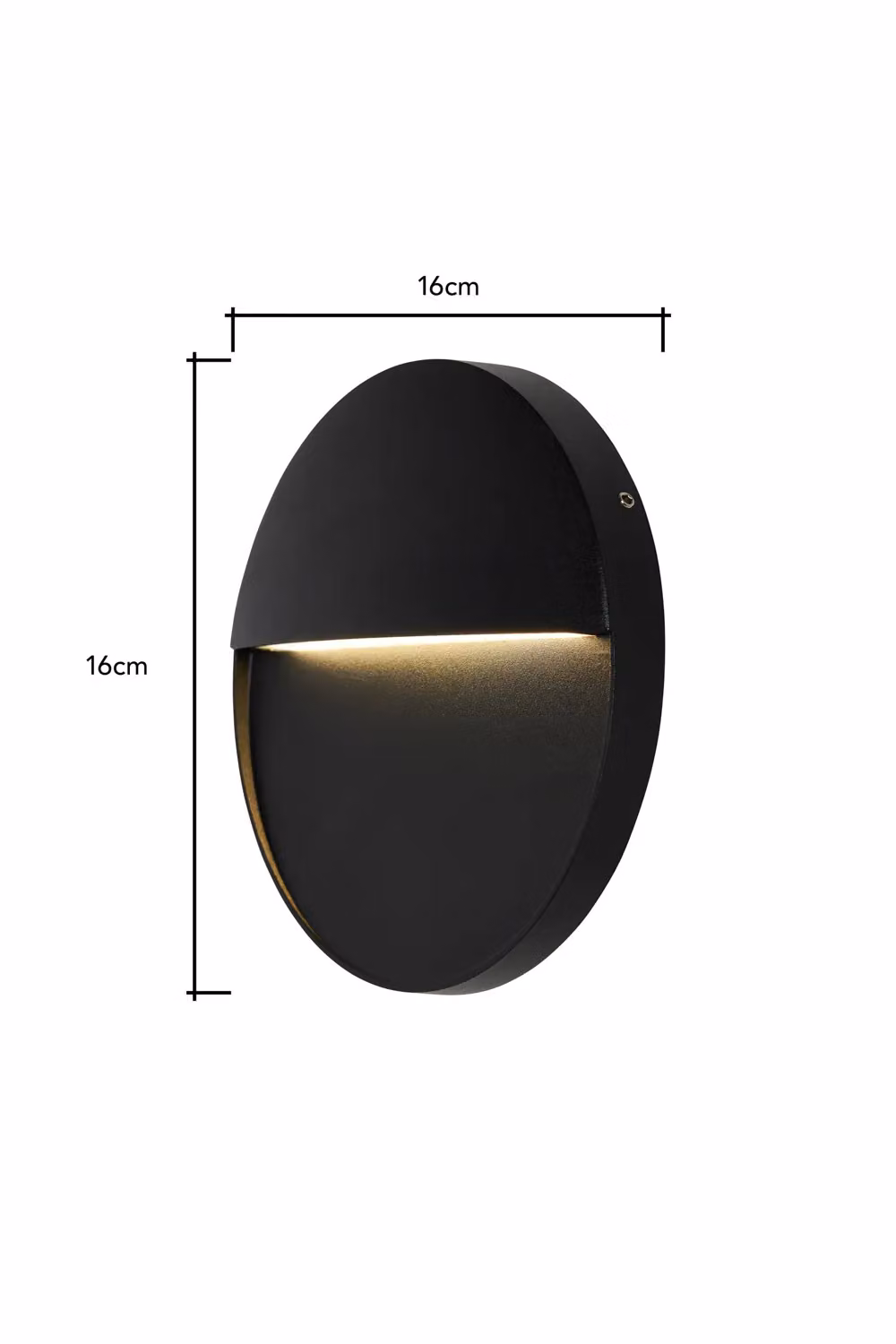 BHS Lighting Orvi Round LED Outdoor Wall Light, Black, Diameter: 16 cm – 4