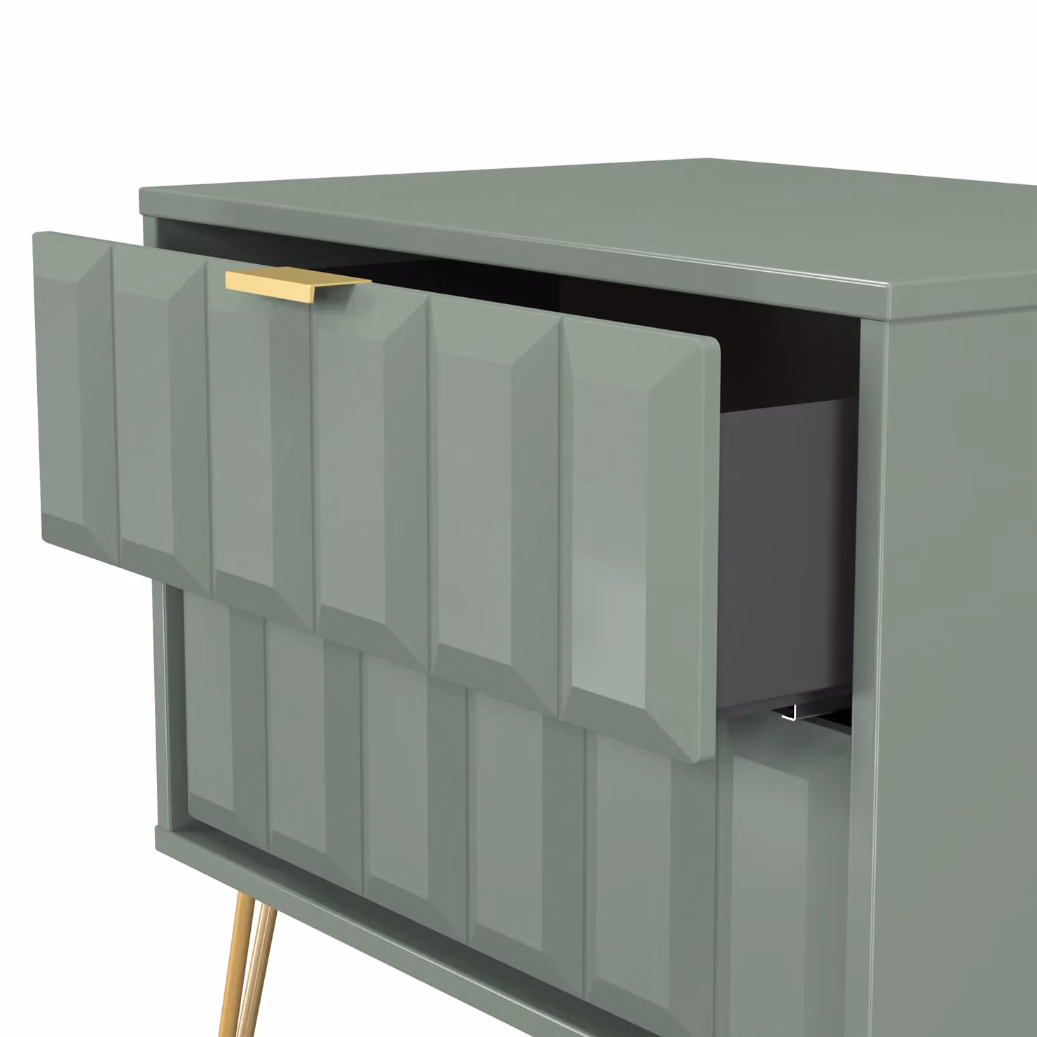 2 U Metro 2 Drawer Side Table in Pale Green and Gold – 3