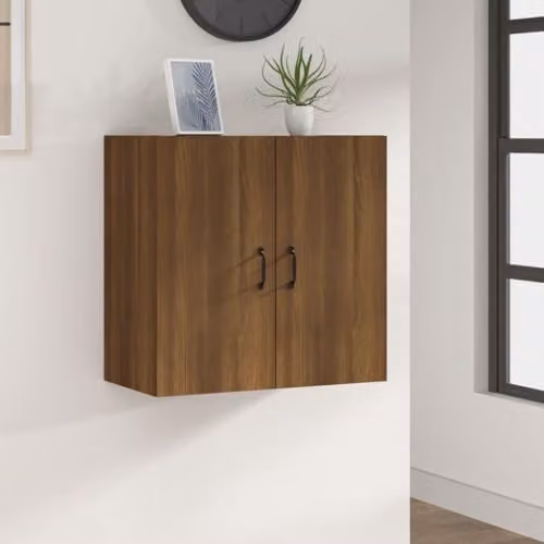vidaXL Modern Wall Cabinet in Brown Oak with Hinged Doors, W/D/H: 60 x 31 x 60 cm – 2