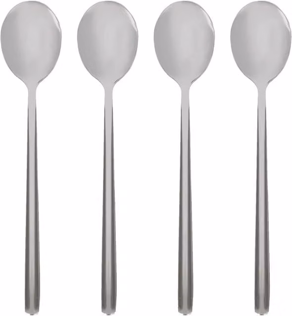 Argon Tableware Coated Stainless Steel Teaspoons in Silver and Black, Set of 4