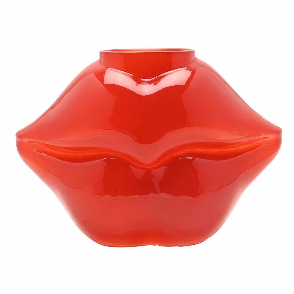 The Feel Good Club Glass Lips Vase in Red – 2