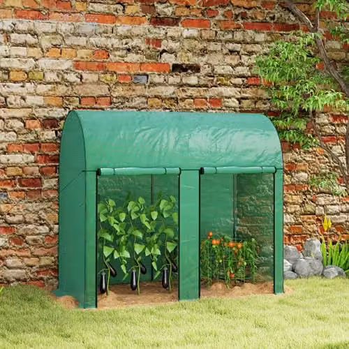 Outsunny Green Walk-In Greenhouse with Roller Doors, W/D/H: 200 x 100 x 178 cm – 2
