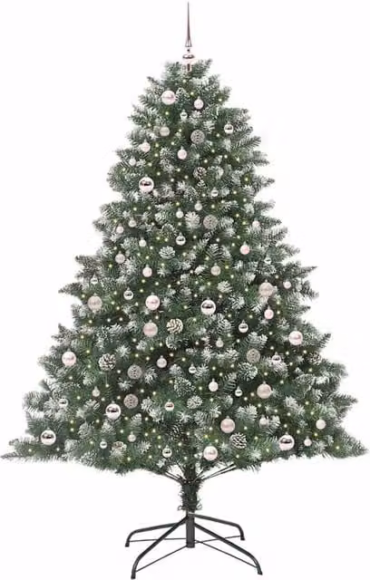 Berkfield Home Modern Artificial Christmas Tree in Green, W/D/H: 140 x 140 x 210 cm