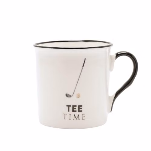 Widdop and Co Harvey Makin Hobbies Golfing Ceramic Mug in White and Black