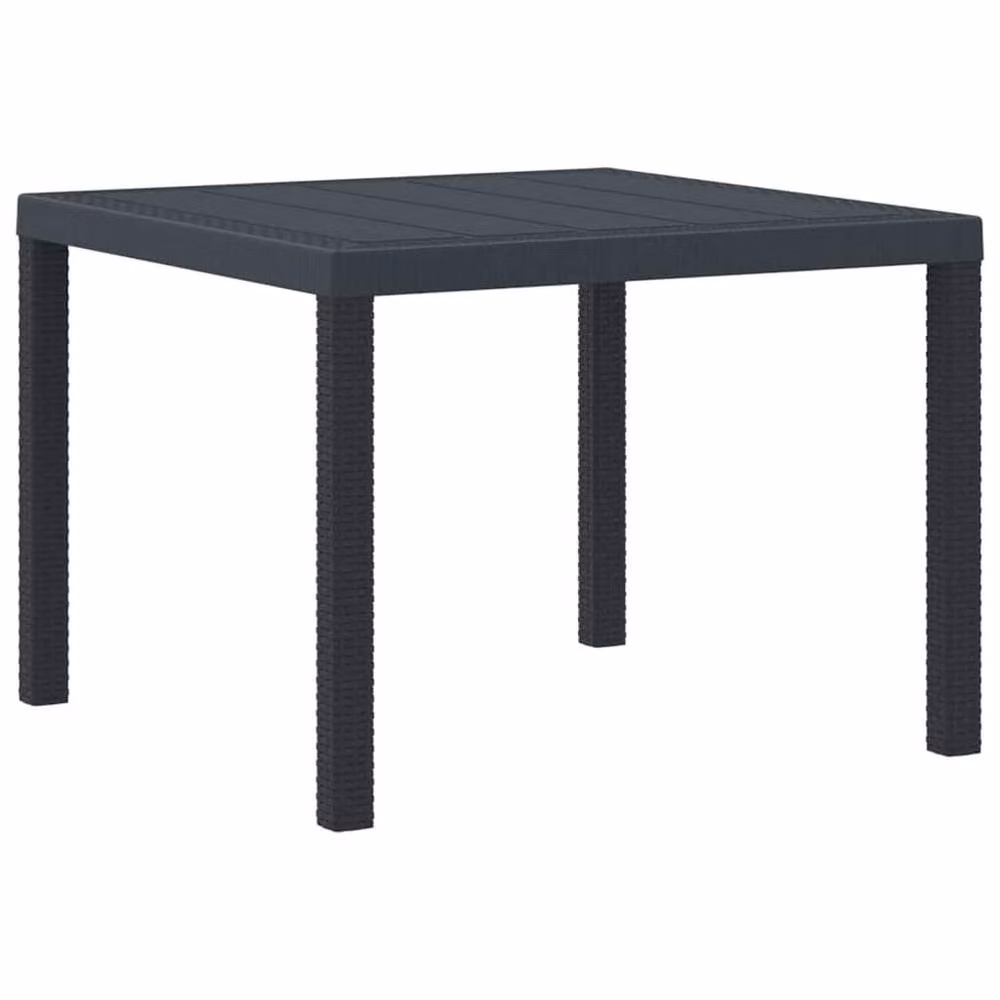 Berkfield Home Garden Table in Anthracite Poly Rattan, W/D/H: 100 x 100 x 73 cm – 3