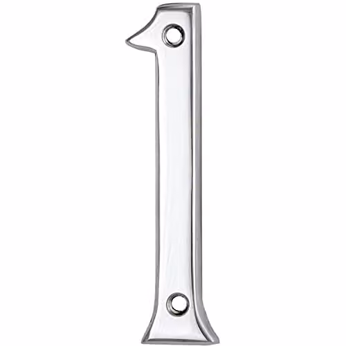 Loops Polished Chrome Silver House Numeral Plaque