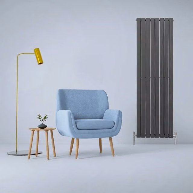 Monstershop Designer Flat Panel Steel Wall Mounted Radiator in Anthracite Grey, H: 180.0 cm, W: 56.0 cm – 1