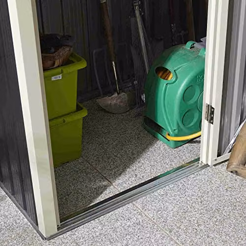 Rowlinson Trentvale Metal Pent Shed in Grey with Single Door and Side Vent, W: 143 cm, D: 91.44 cm, H: 186 cm – 4
