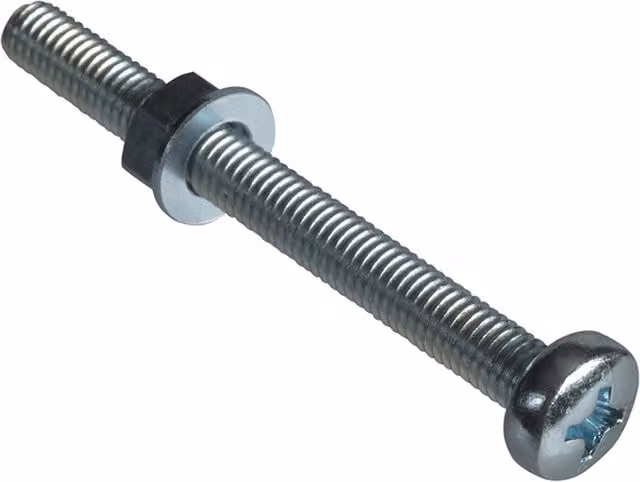 Forgefix Machine Screw Pozi Compatible Pan Head Zp M5 x 50mm Grey