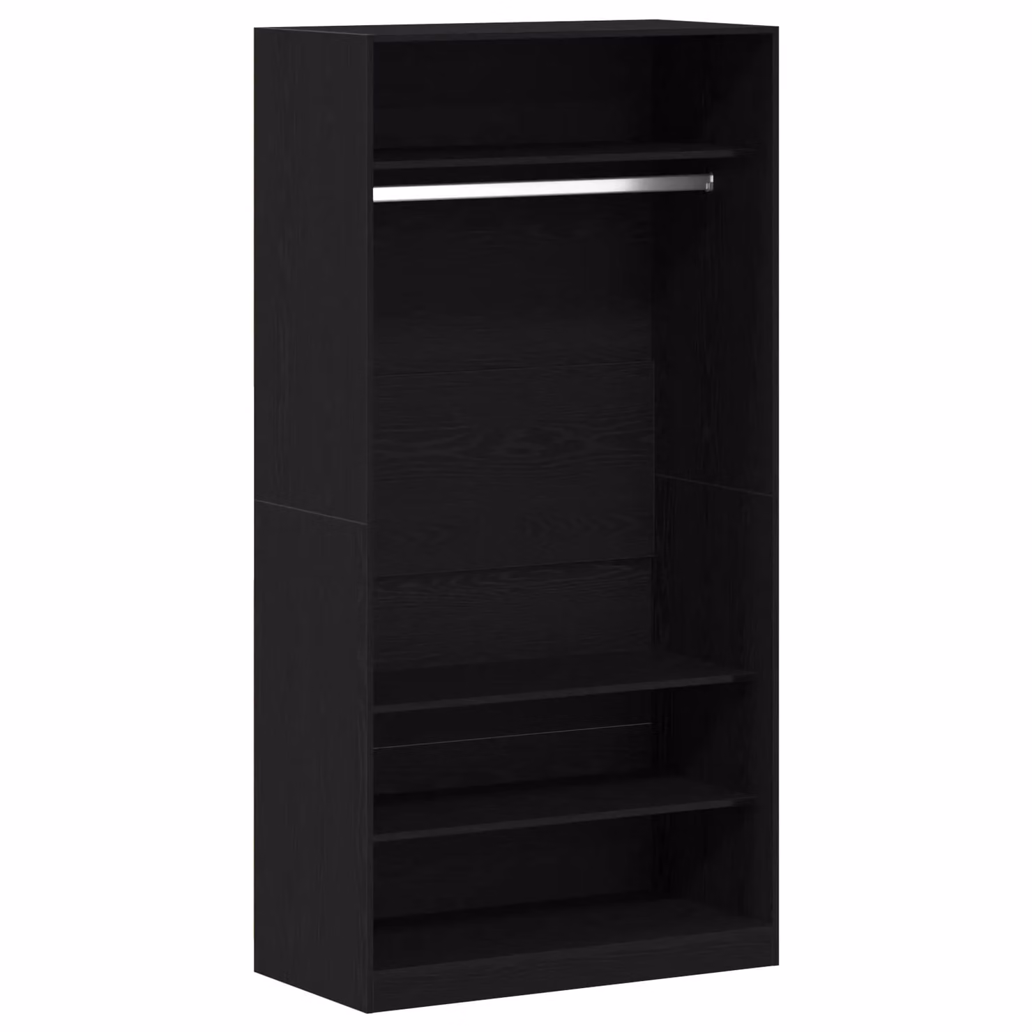 Berkfield Home Black Modern Wardrobe with Hinged Doors and Integrated Drawers, W/D/H: 100 x 50 x 200 cm – 1