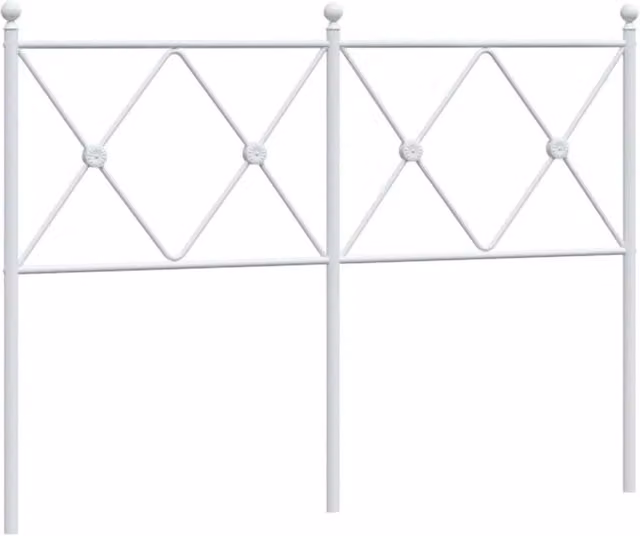Berkfield Home Classic Metal Headboard in White, Width: 120 cm