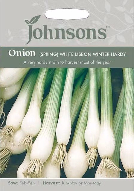 Johnsons Lisbon Winter Hardy White Spring Onion Vegetable Seeds