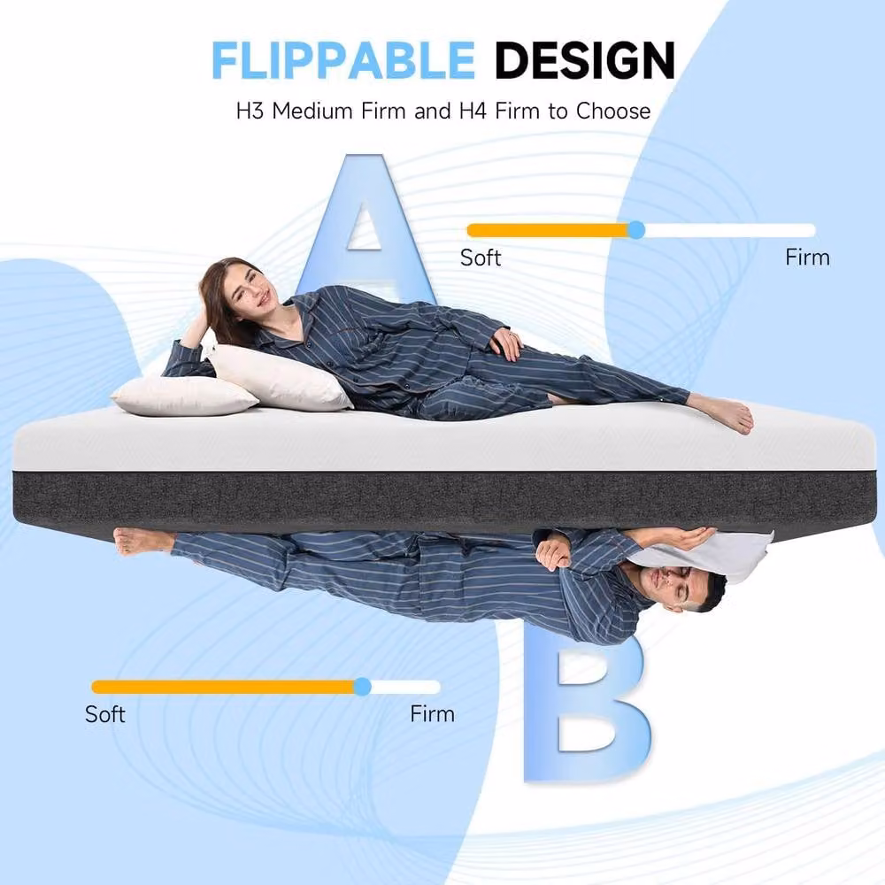 Gartistgo Dual-Layer Memory Foam Mattress with Breathable Gel Top, Grey, H 30 cm, W 120 cm, D 200 cm – 3
