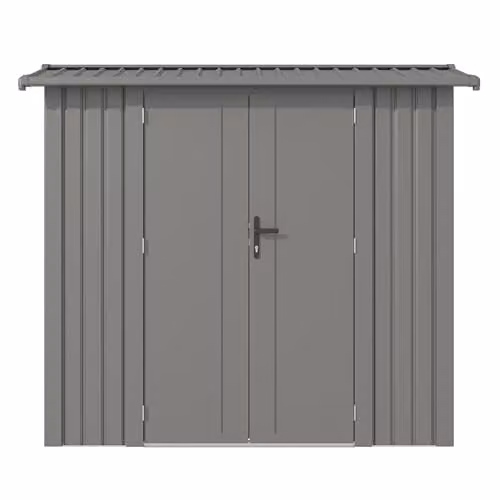 Rowlinson Brentvale Premium Apex Metal Shed in Grey, W: 232 cm, D: 113 cm, H: 204 cm – 2
