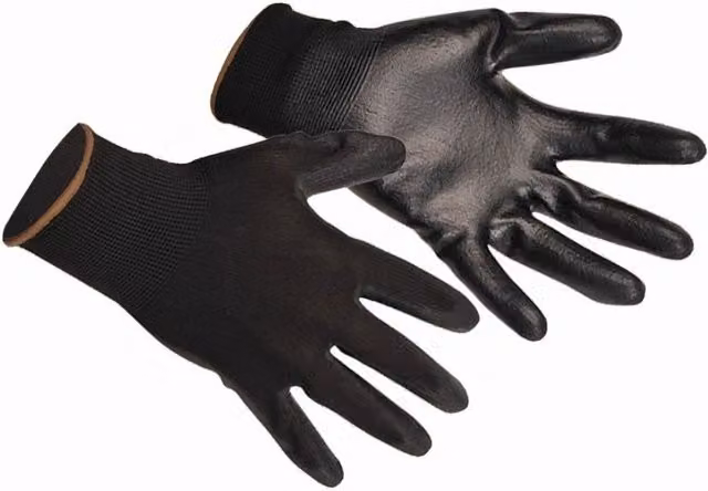 Portwest PU Palm Coated Workwear Gloves, Pack of 2, Black, Size: Large – 1