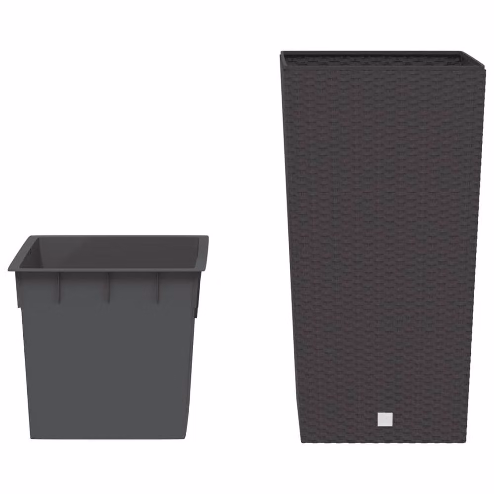 Berkfield Home Brown Rattan Planter with Removable Inner Tub, 21/49 L – 3