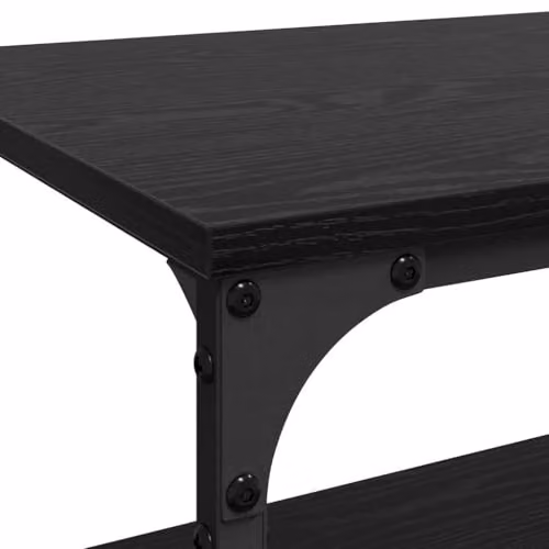 vidaXL Industrial Kitchen Trolley in Black Oak with Castors, W/D/H: 60 x 41 x 76 cm – 4