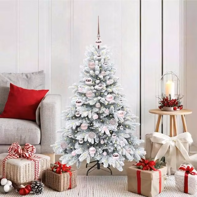 Berkfield Home Artificial Green Christmas Tree with 150 Warm White LEDs, Height: 120 cm – 1