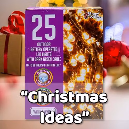 VFM e-Store Warm White Christmas String Lights with 25 Bulbs, White, W/D/H: 9.9 x 7.2 x 9.9 cm – 6