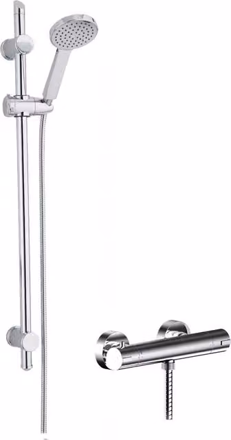 Balterley Thermostatic Water Saving Slide Rail Shower Kit in Chrome Silver