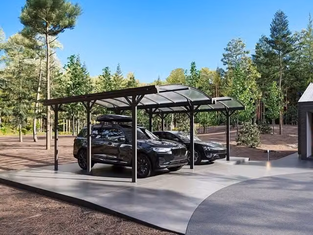 Baresa Aluminium Freestanding Carport for 1 Car in Anthracite Grey, L505 x H239 cm – 1