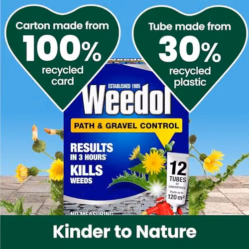 Weedol Path Weed Killer Liquid Concentrate, 6 Tubes, Treats 60m2 Garden Paths and Patios – 6