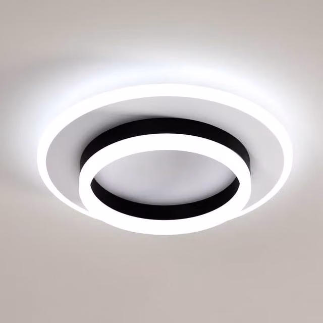 Pheashine Round LED Ceiling Light, 28W Cool White, Diameter: 30 cm, Black – 1