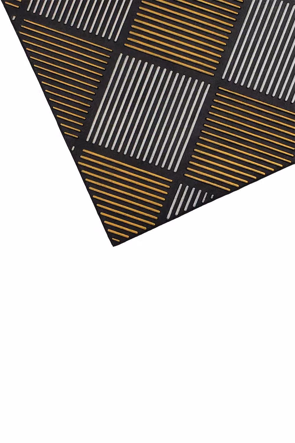 JVL Platina Scraper Rubber Doormat, Silver/Gold, W: 40 cm, D: 70 cm – 3