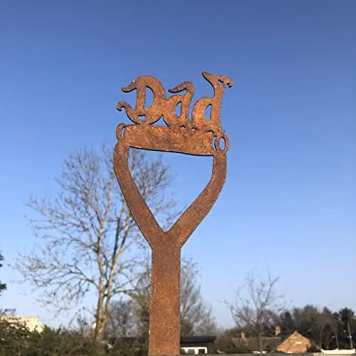 Rustic Warehouse Norfolk Dad On A Spade Metal Garden Decoration, Brown – 4