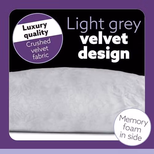 Aamira L Shaped Memory Foam Pregnancy Maternity Pillow with Velvet Cover, Light Grey, W/D/H: 145 x 25 x 25 cm – 5