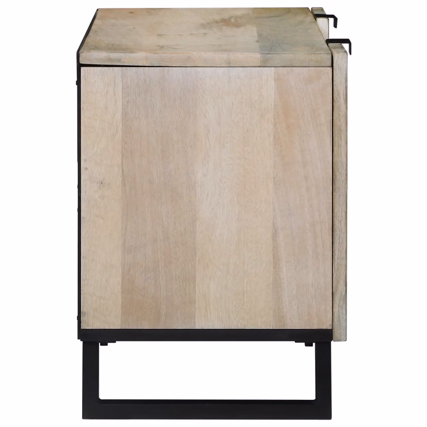 Berkfield Home Media Storage Cabinet with Drawer, Shelf and Door in White and Black Mango Wood – 3