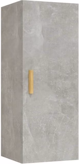 Berkfield Home Wall Cabinet in Concrete Grey, W/D/H: 34.5 x 34.0 x 90.0 cm