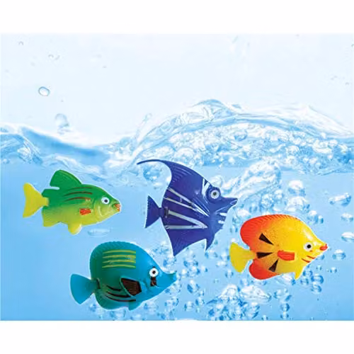 Cheetah Pack of 4 Multicolour and Brown Plastic Replacement Artificial Fish for Bubble Tubes