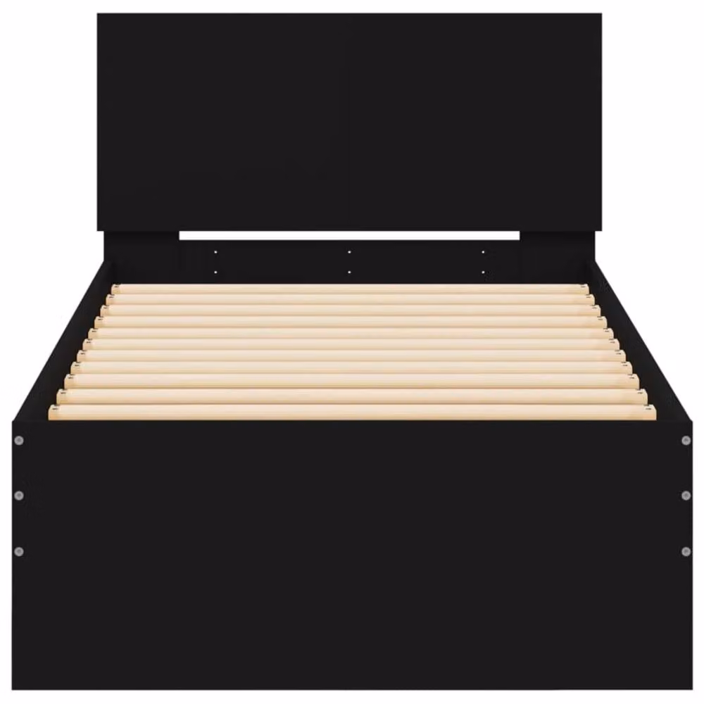 Berkfield Home Durable Small Single Bed Frame with LED Under-Bed Lighting in Black, W/D/H: 80 x 190 cm – 4