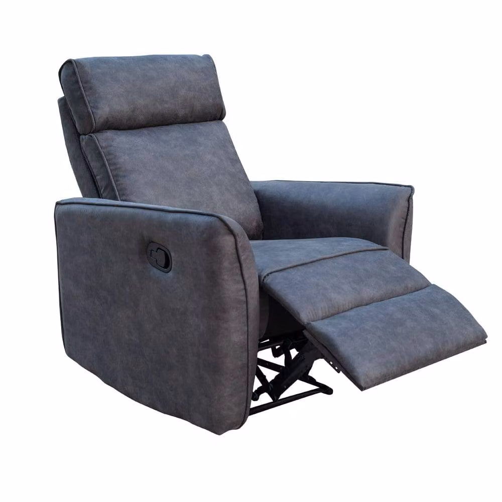 Furniture Maxi Grey Synthetic Leather Manual Recliner Armchair – 2